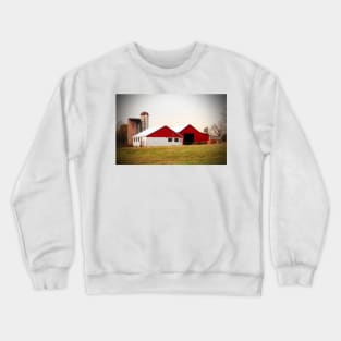 Red And White Barn Crewneck Sweatshirt